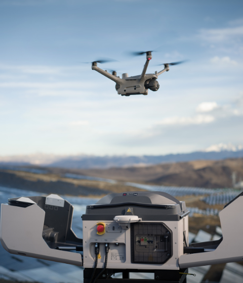 Enterprise drone operating from automated dock system for remote monitoring and infrastructure inspection in New Zealand