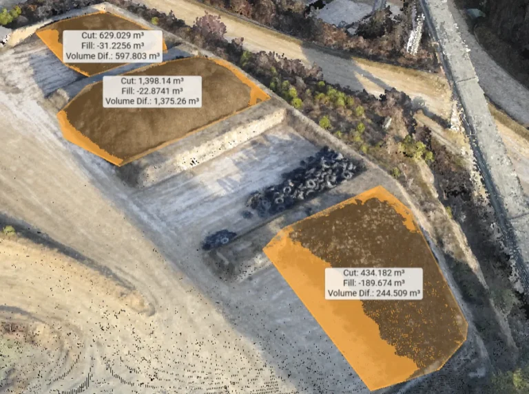 Volume Measurements: example drone data output
